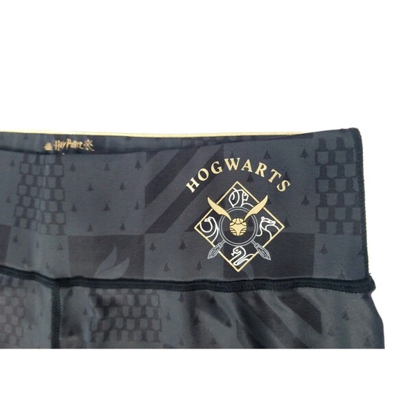 Harry Potter HOGWARTS Women's L Black Gold Leggings High Rise Quidditch NWOT - Picture 3 of 12